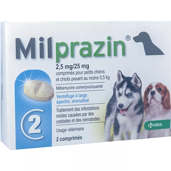 Milprazin Vermifuge à Large Spectre Chiens & Chiots 2 comprimés