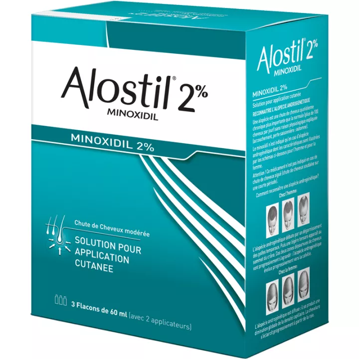 ALOSTIL 2% Solution pour cuir chevelu 3 flacons