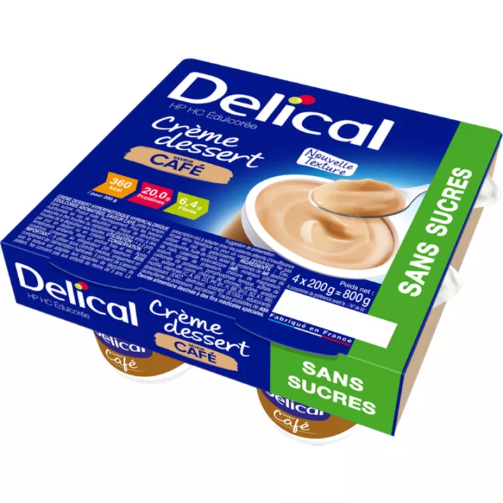 Delical Crème Dessert HP HC Suikervrij 4x200g