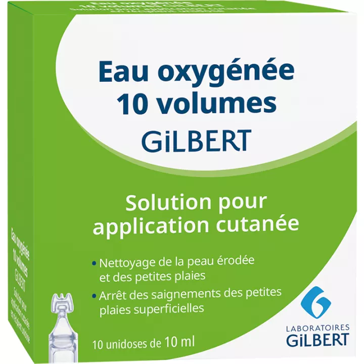 Eau Oxygénée 10 Volumes Gilbert 10 unidoses 10 ml