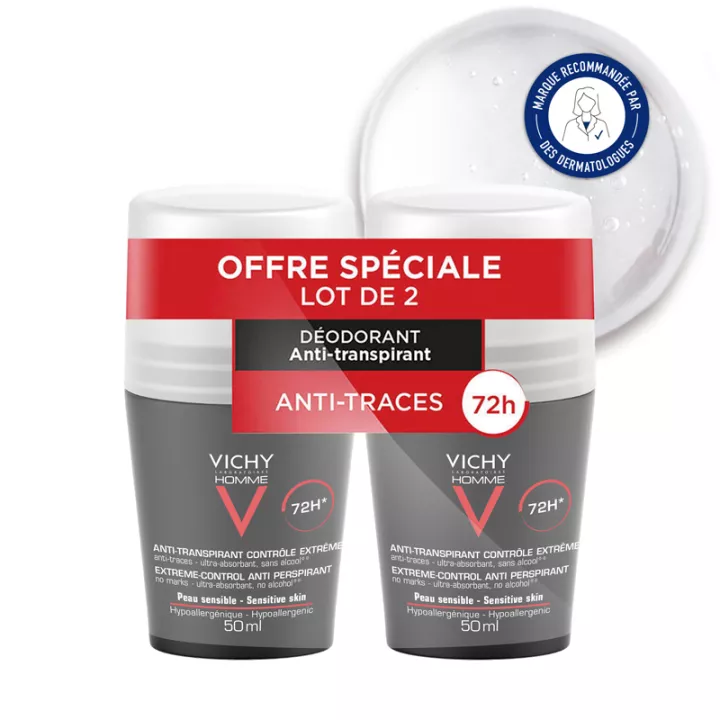 Vichy Homme Déodorant Contrôle Extrême 72h Roll-On 50 ml