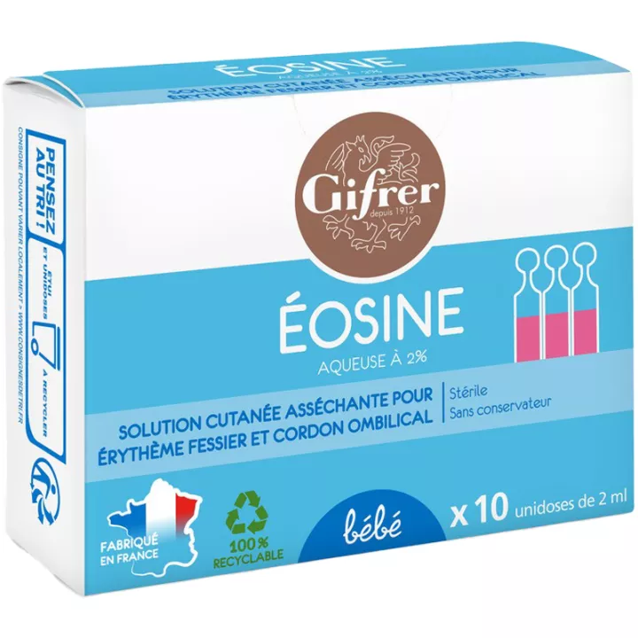 Eosine Aqueuse 2% 10 unidoses GIFRER 2 ml