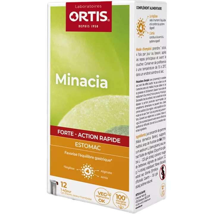 Ortis Minacia Forte Action Rapide Estomac 12 sticks