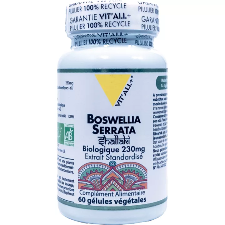 Vitall+ Boswellia Serrata Organica 230mg Estratto standardizzato 60 capsule vegetali