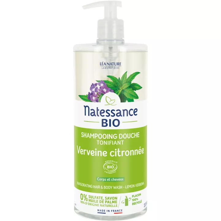 Natessance Verveine Citronnée Shampooing Douche Tonifiant Bio 1 L