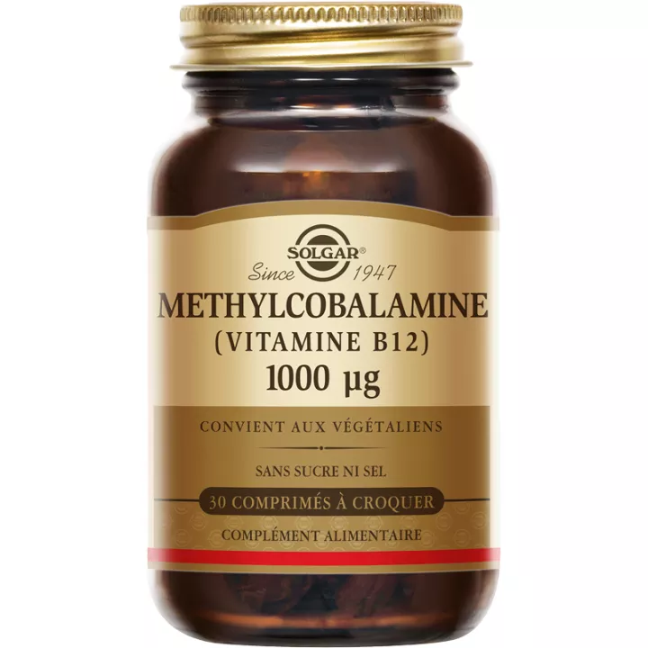 Solgar Méthylcobalamine Vitamine B12 1000 µg 30 comprimés à croquer