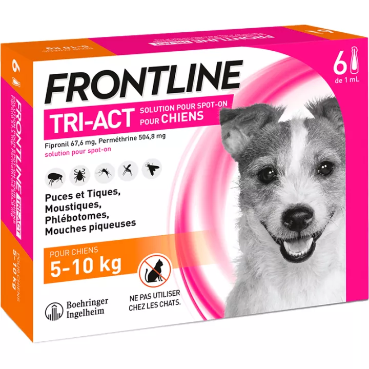 Frontline Tri-Act Dogs S 5-10 kg pipetas