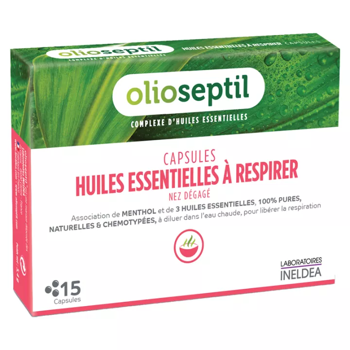Cápsulas OLIOSEPTIL óleos essenciais para respirar 15 cápsulas
