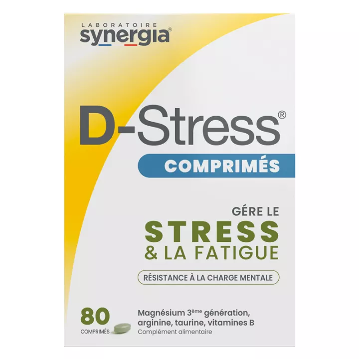D-Stress Synergia Magnesium Tabletten Zur Verringerung von Müdigkeit