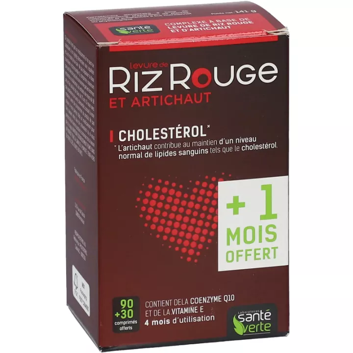 Santé-Verte Levure de Riz Rouge et Artichaut Cholestérol