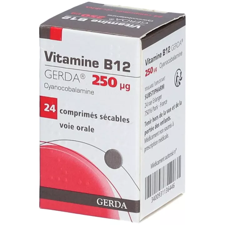 Vitamine B12 250 µg Gerda 24 comprimés
