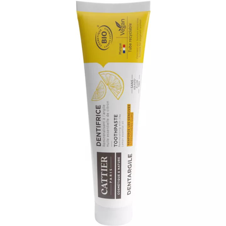 Cattier Dentargile Citron Pasta dentífrica ecológica encías irritadas 75 ml