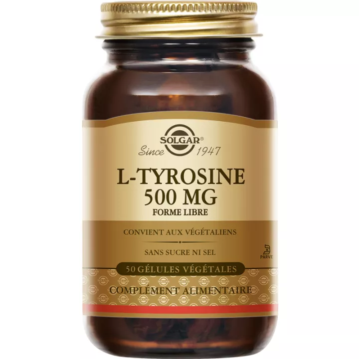 Solgar L-Tyrosine 500 mg Free Form 50 vegetarian capsules