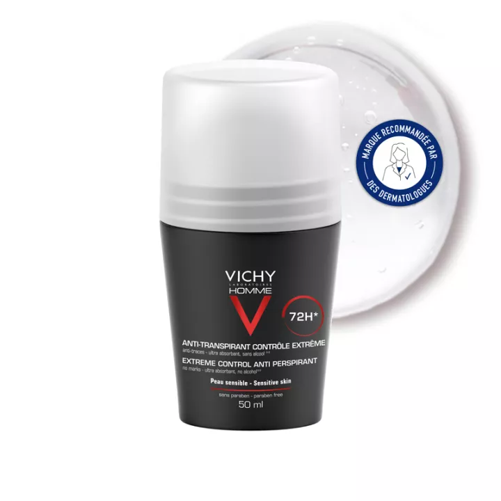 Vichy Homme Déodorant Contrôle Extrême 72h Roll-On 50 ml