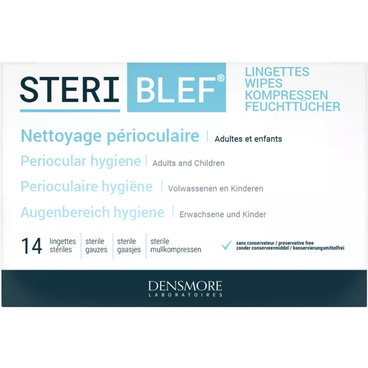 Steriblef Lingettes Nettoyage paupière et cils Densmore