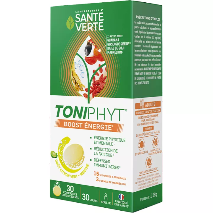 Santé Verte Toniphyt Boost Énergie Comprimés Effervescent 