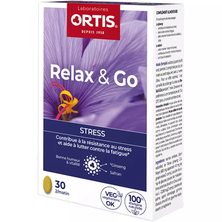 ORTIS RELAX & GO Organic 30 Таблетки от стресса