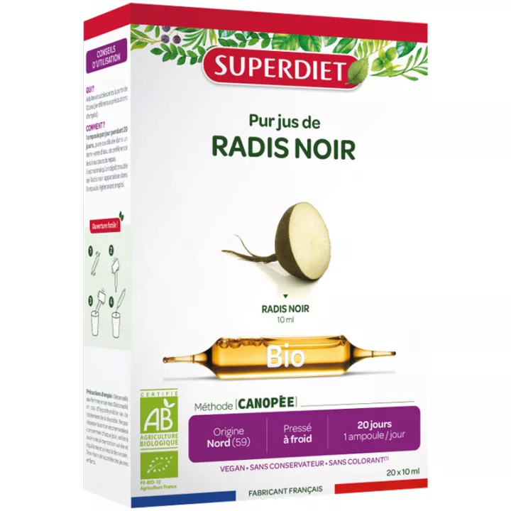 Superdiet Biologische Zwarte Radijs 20 flacons