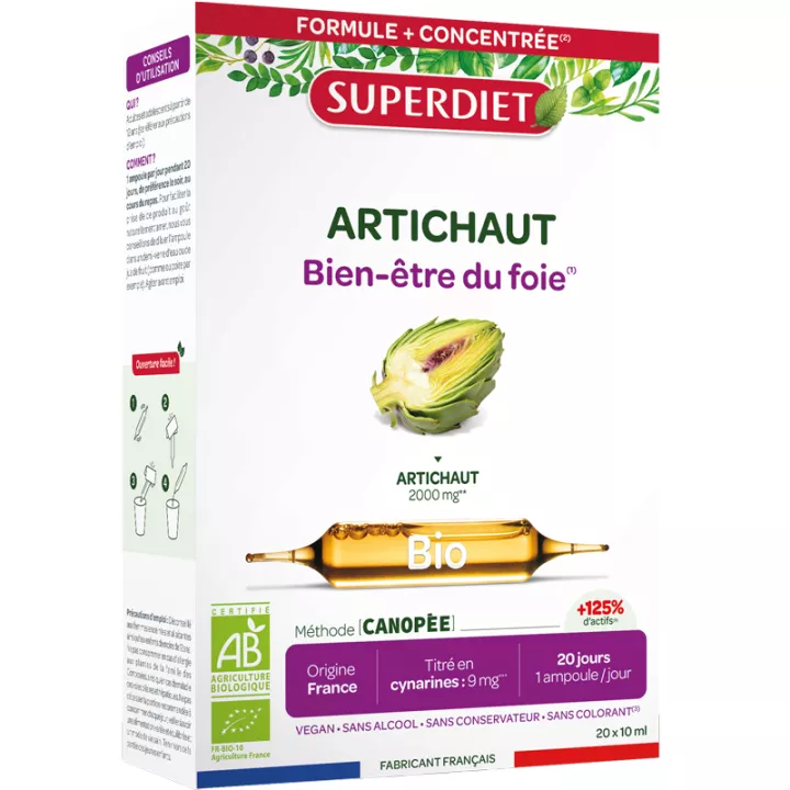 Superdiet Artichoke Organic Liver Wellness 20 phials