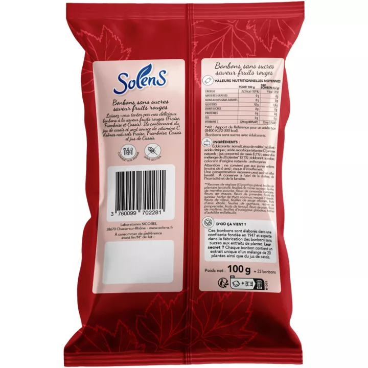 Solens Bonbons Fruits Rouges 100 g