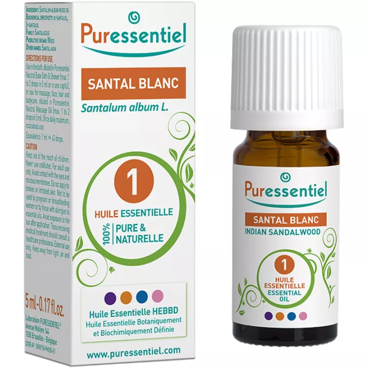 Puressentiel Óleo Essencial Orgânico de Sândalo Branco 5 ml