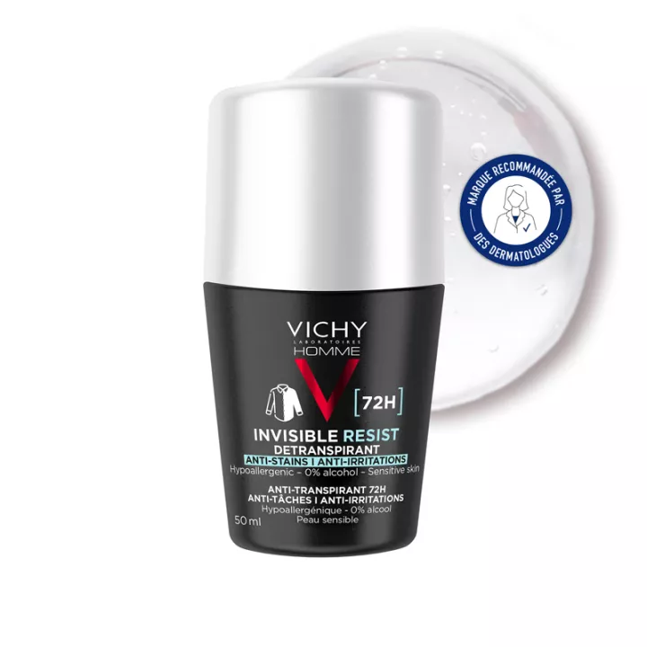 Vichy Homme Deodorant Invisible Resist Detranspirant 72h Roll-On 50 ml