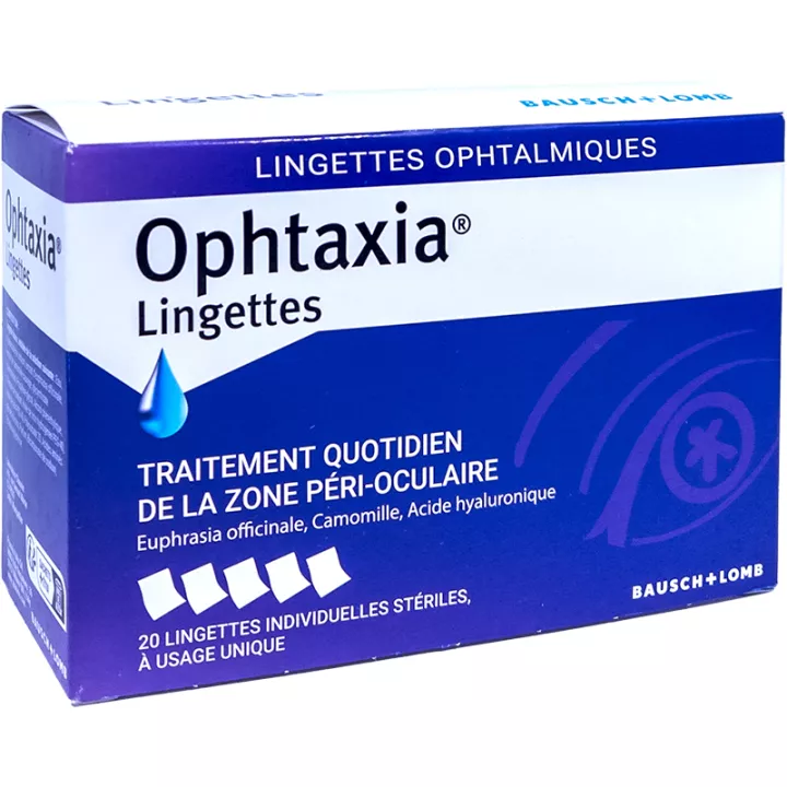 Bausch+Lomb Ophtaxia Ooglid- en wimperhygiëne en dagelijkse verzorging 20 doekjes