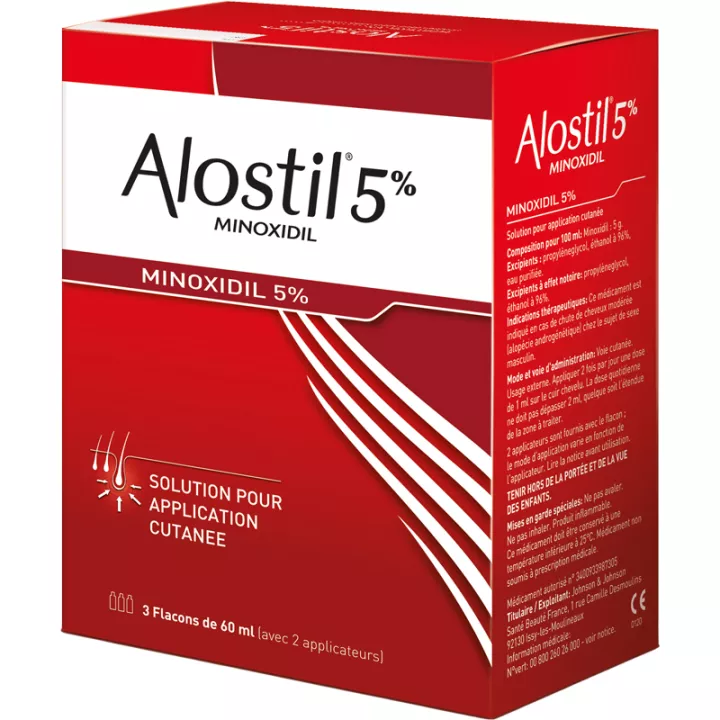 ALOSTIL 5% Solution 3 flacons de 60ml