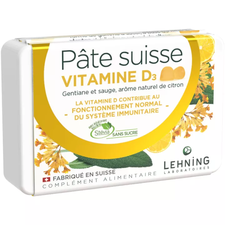 Lehning Pâte Suisse Vitamine D3 Système Immunitaire 40 gommes