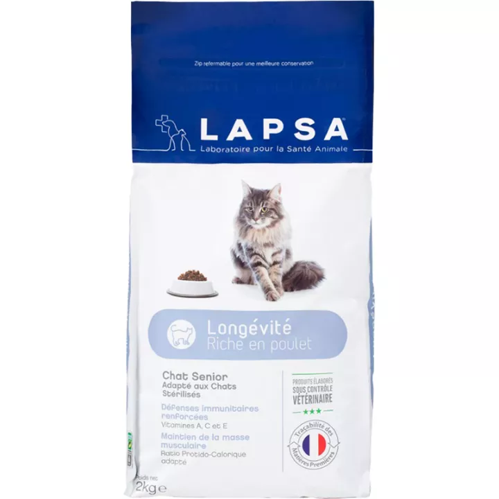 Lapsa Chat Senior Longévité Croquette 2 Kg