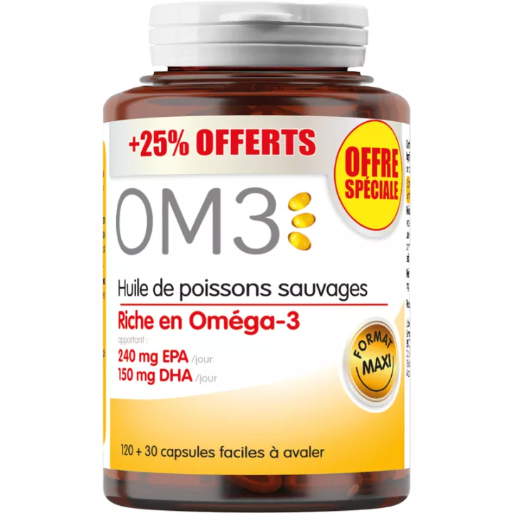 OM3 Wild Fish Oil Rich in Omega-3 Capsules