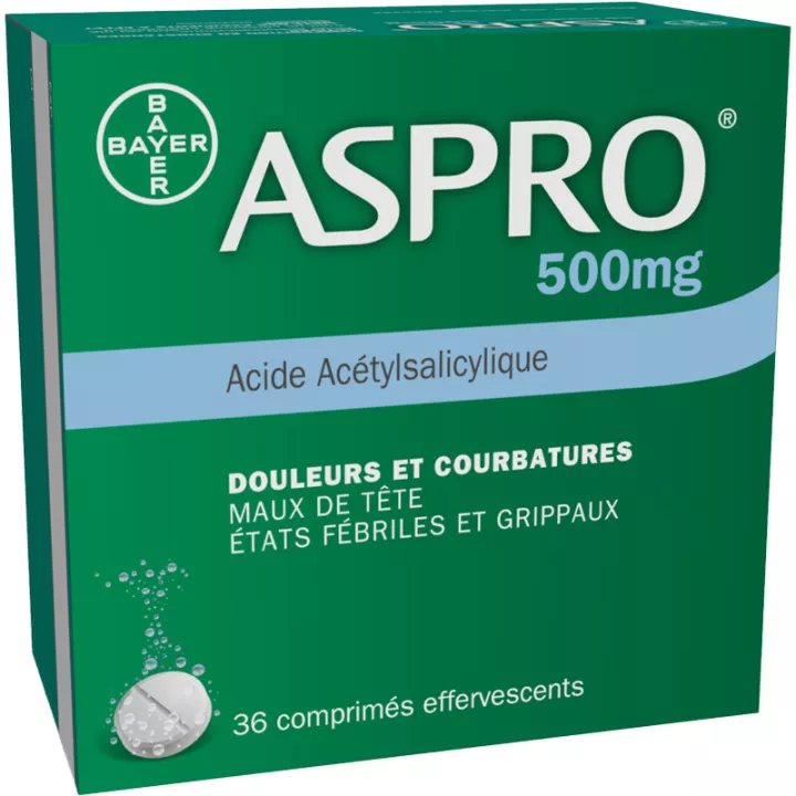 ASPRO 500MG aspirine antalgique