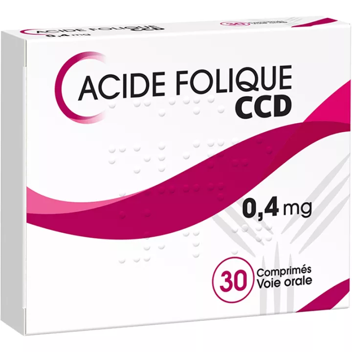 Acide folique CCD 0,4 mg 30 Comprimés