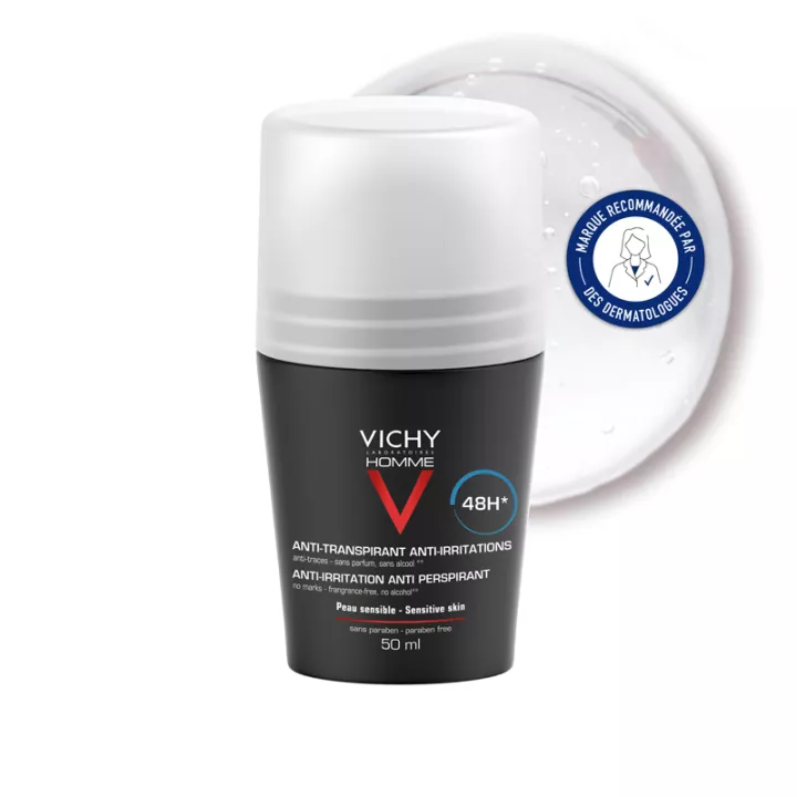 Vichy Homme Desodorizante Anti-Irritação 48h Roll-On 50 ml