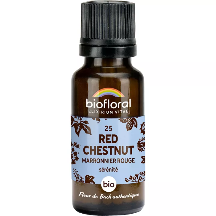 Biofloral Bach Flower Remedies 25 Red Chesnut Grânulos sem álcool