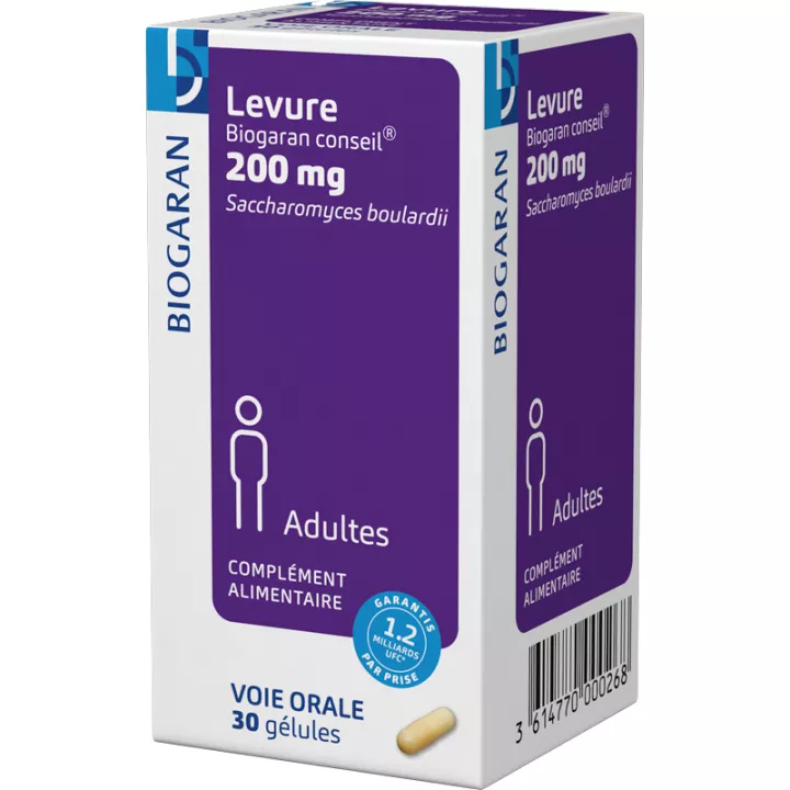 Levadura Saccharomyces boulardii 200mg Cápsulas Biogaran