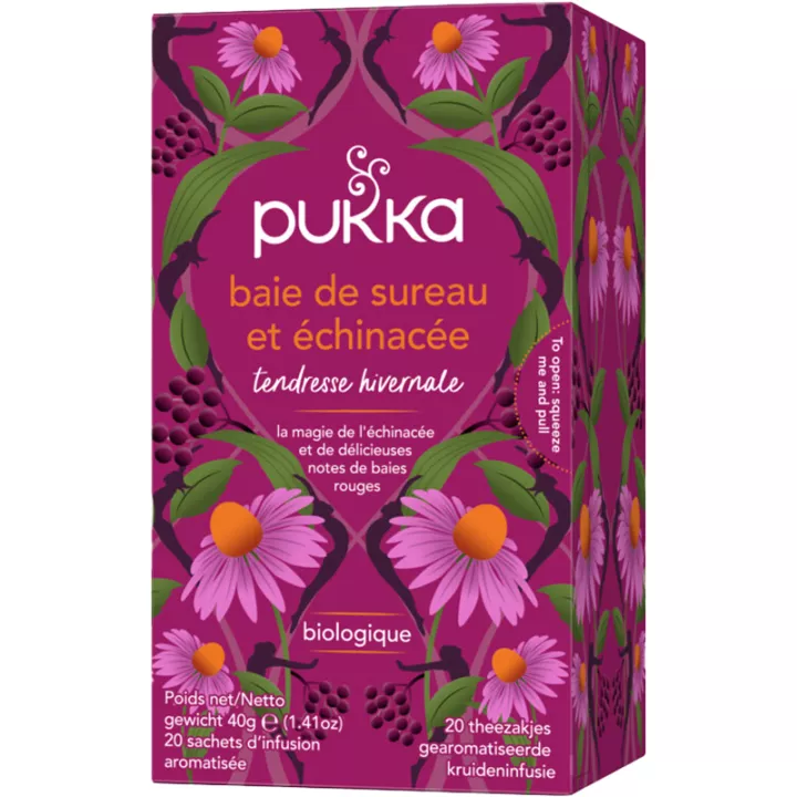 Pukka biologische vlierbes & echinacea kruidenthee 20 builtjes