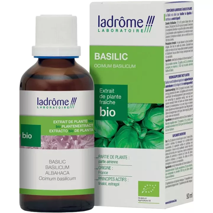 Ladrôme Extraits de Plante Fraîche Bio Basilic 50 ml