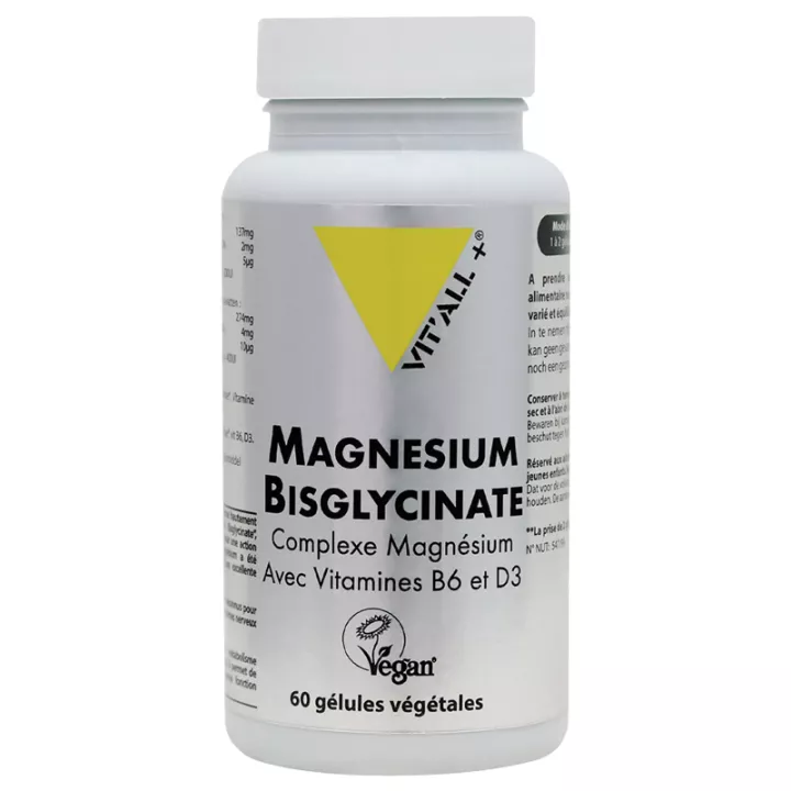 Vitall + Magnesium Complex Bisglycinaat en AtaMg Vormen 60 plantaardige capsules