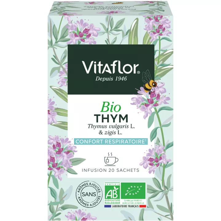 Vitaflor Infusión Tomillo Ecológico Confort Respiratorio 18 bolsitas