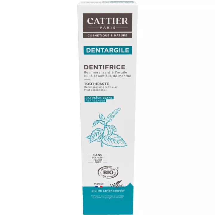 Cattier Dentargile Menthe Pasta Dental Refrescante Bio 75 ml