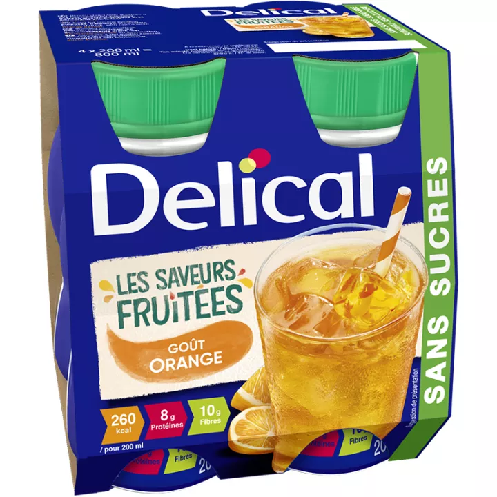 Delical Suikervrije Fruitige Smaakdrank 4x200ml