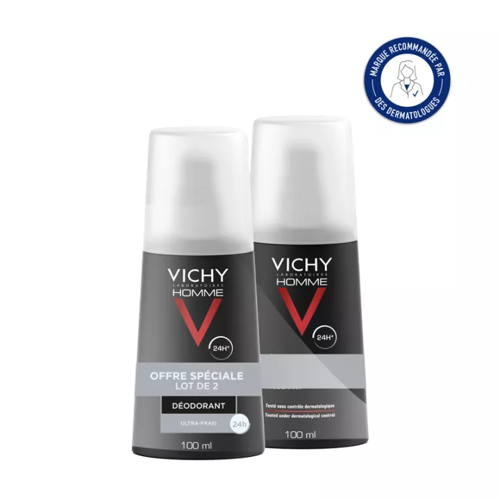 Vichy Homme Déodorant Ultra-Frais 24h Spray 100 ml