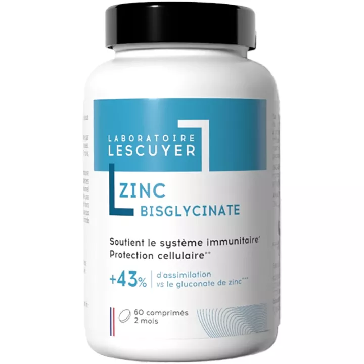 Lescuyer Zinc Bisglycinate Sistema imunitário e proteção celular 60 comprimidos