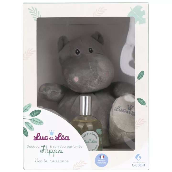 Caixa de peluches Luc & Léa Mouse + água perfumada para bebé