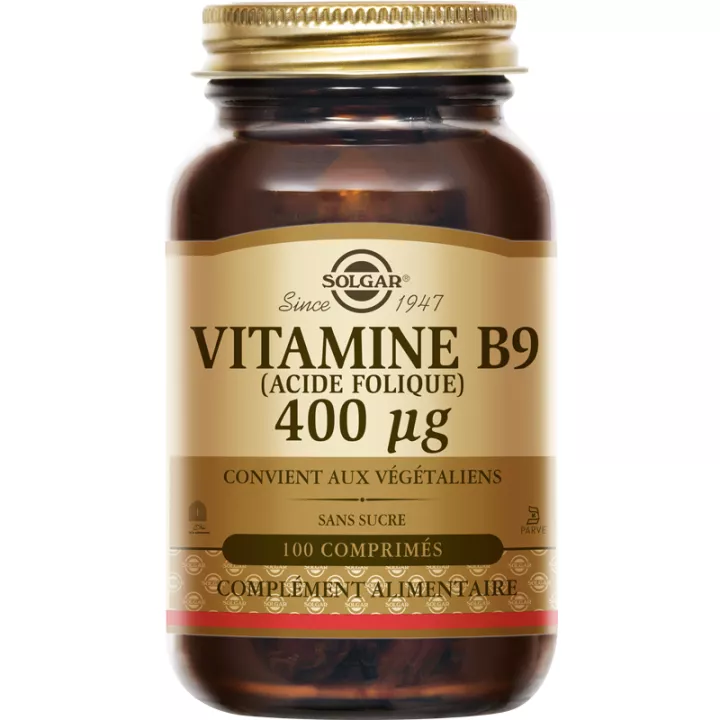 Solgar Vitamina B9 Ácido Fólico 400 µg 100 comprimidos