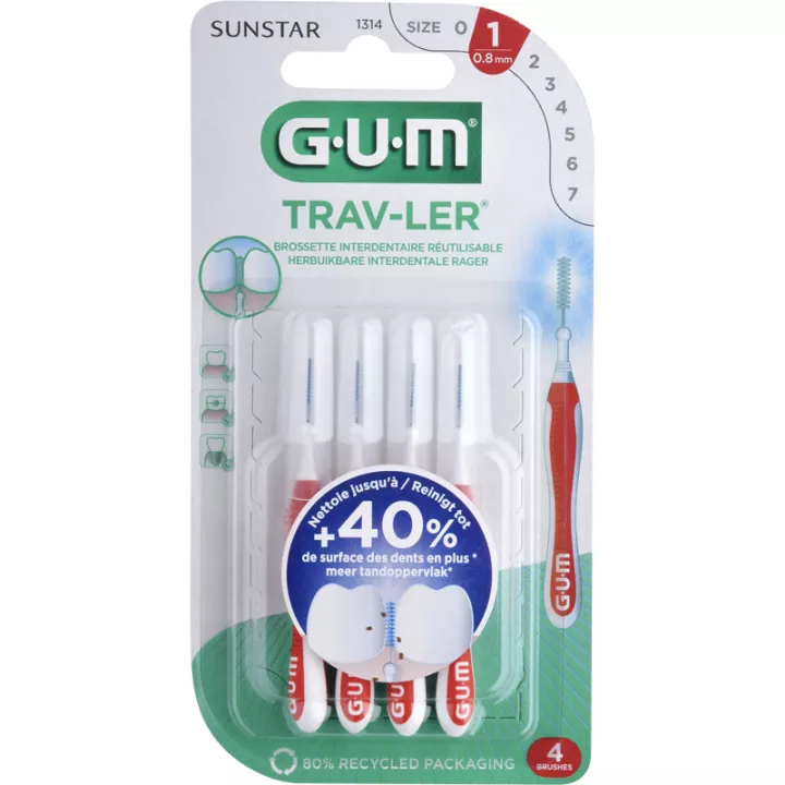 Sunstar Gum Trav-Ler Interdentale rager 0,8 mm 