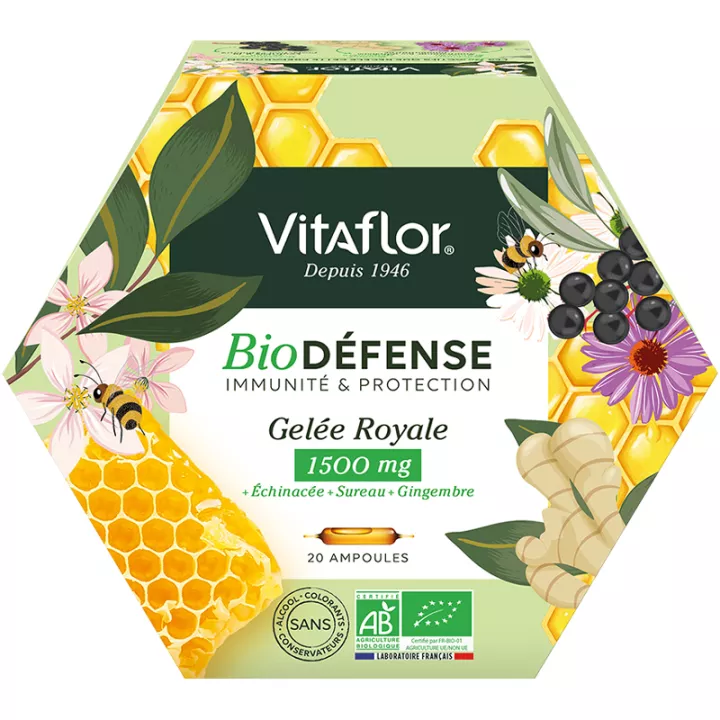 Vitaflor Bio Défense Immunité Gelée Royale 1500 mg 20 ampoules