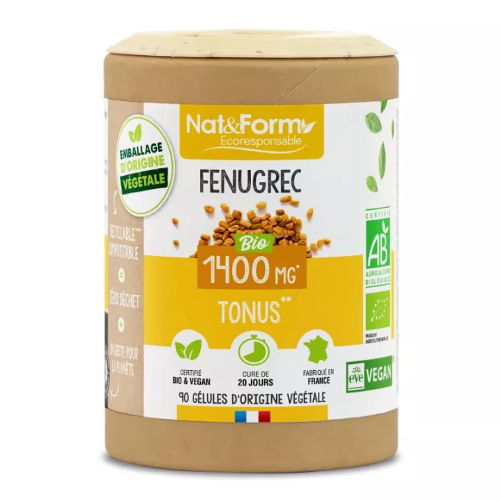 Nat & Form Organic Fenugreek 200 Vegetable Capsules Eco
