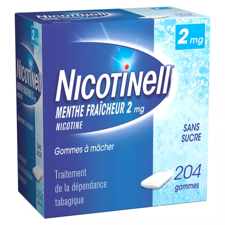 Nicotinell 2 mg Menthe Fraîcheur 204 gommes à mâcher anti-tabac